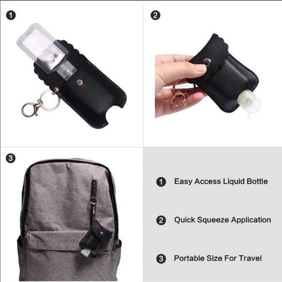 𝅺SANITIZER holder keychain with bonus Pom keychain - Picture 5 of 9